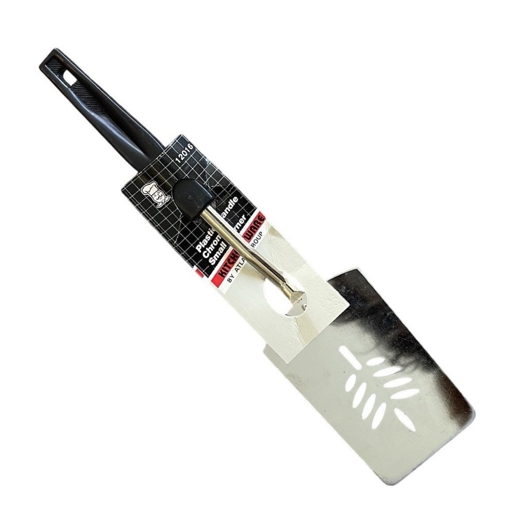 Vintage Atlas Metal Floral Slotted Spatula Turner Black Handle Tiawan‎